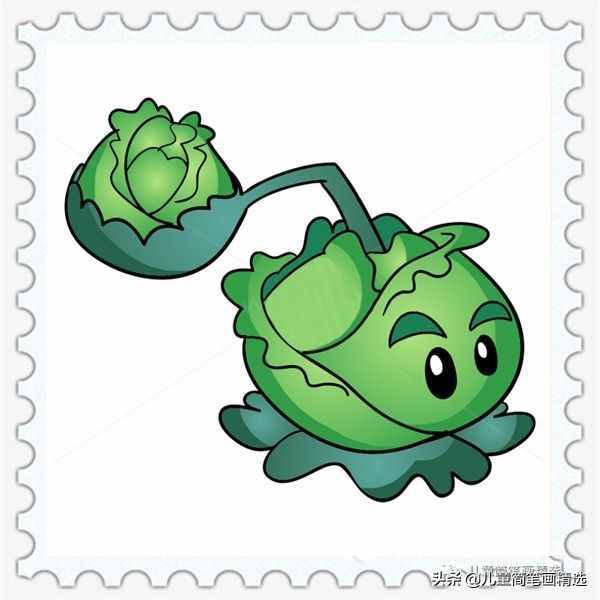儿童简笔画精选【植物大战僵尸】-卷心菜投手（Cabbage-pult）