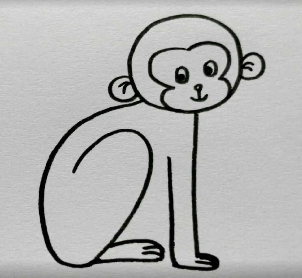 用2103画简笔画小猴子，眼睛和手都能学会