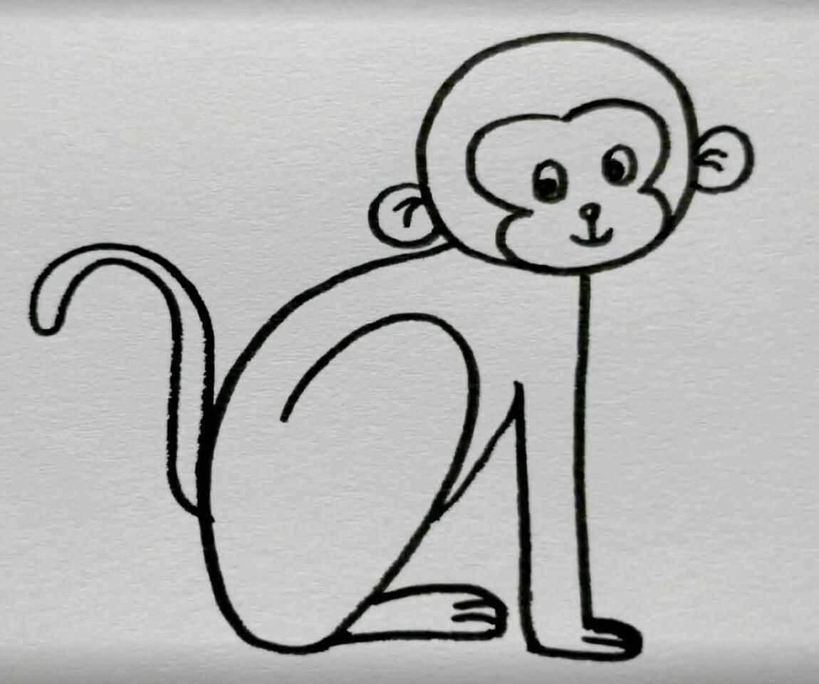 用2103画简笔画小猴子，眼睛和手都能学会
