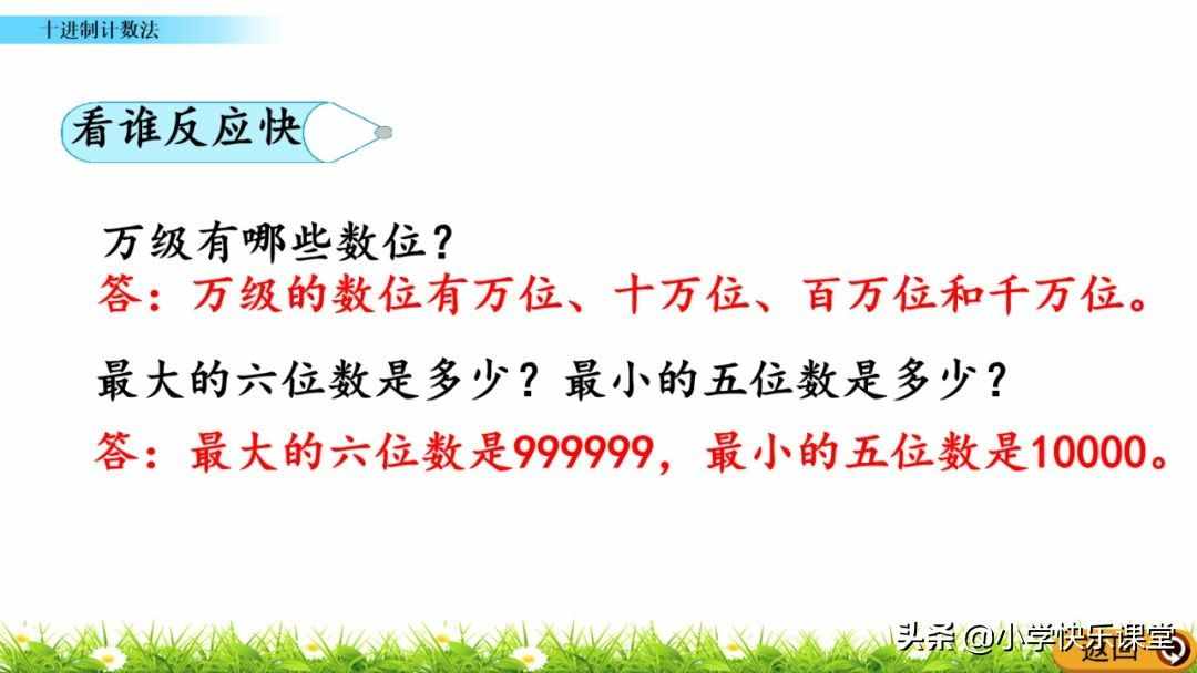 小学人教版四年级数学上第1单元《十进制计数法》图文讲解+知识点