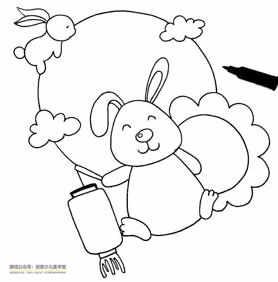 绘画参考教程｜中国传统佳节主题趣味画中秋月圆时