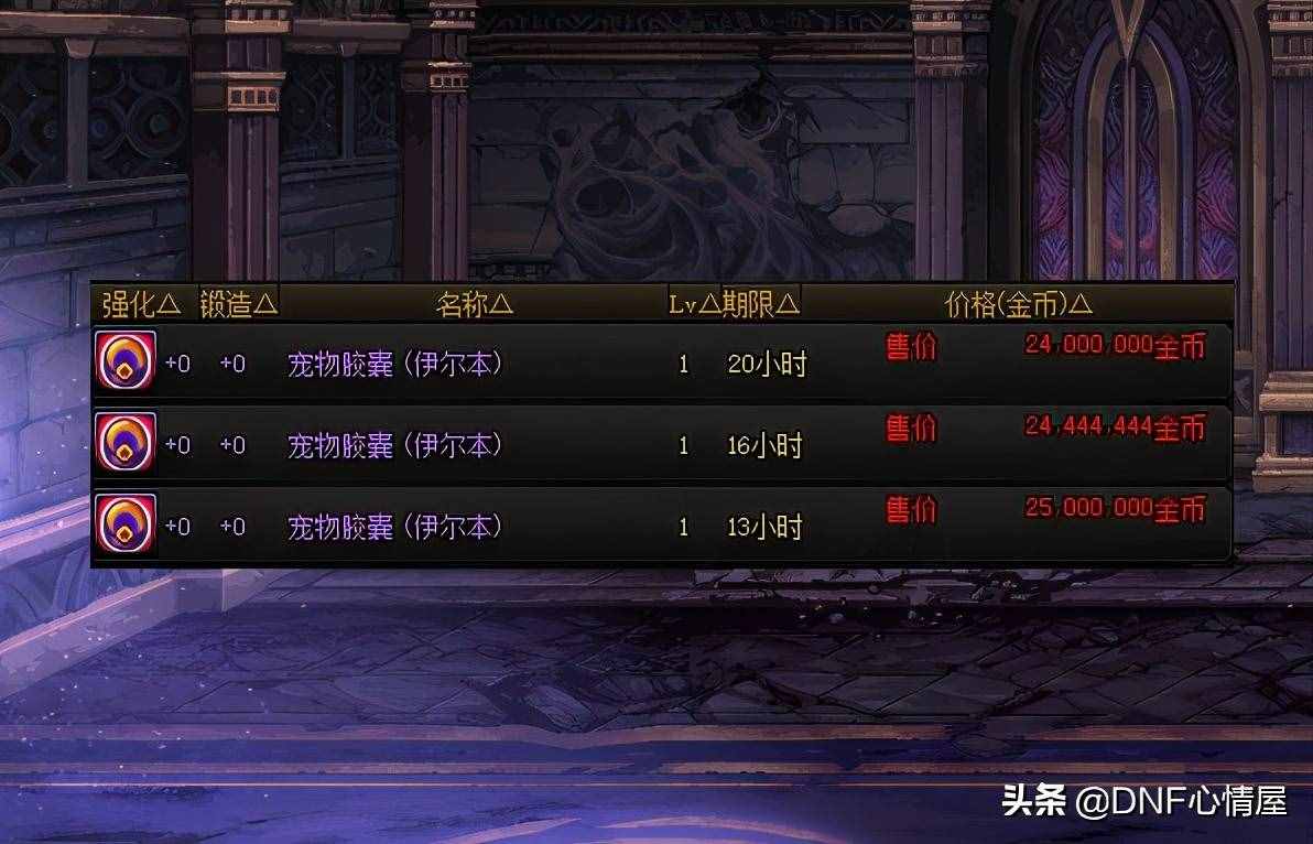 DNF：4个能进化的老宠物！拍卖行可交易，1500W就能买到