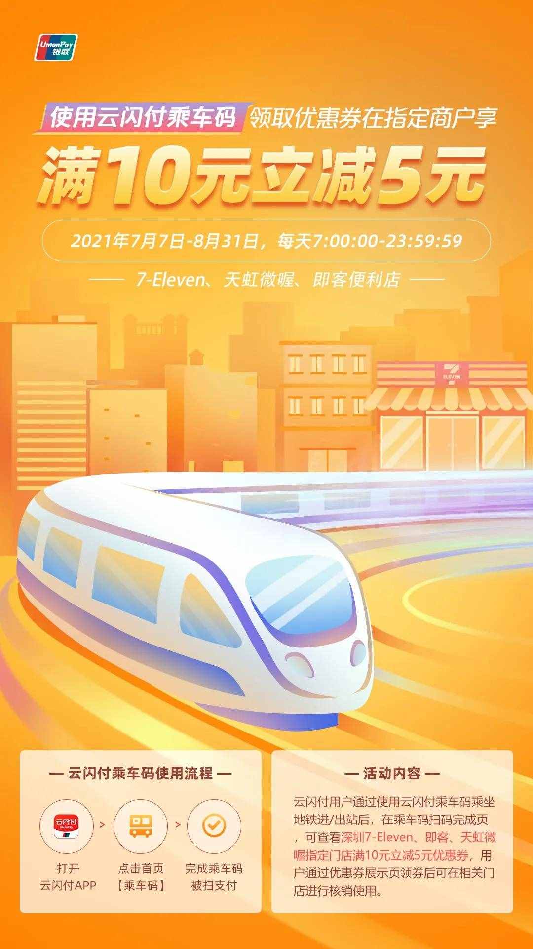 深圳地铁乘车就用银联云闪付 惊喜优惠持续推送