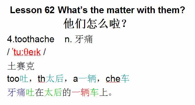 新概念英语第一册，音标课件自学整理Lesson 62 What’s the matter