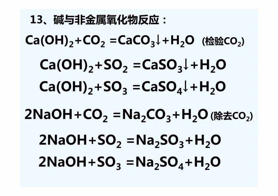 初中化学方程式大全