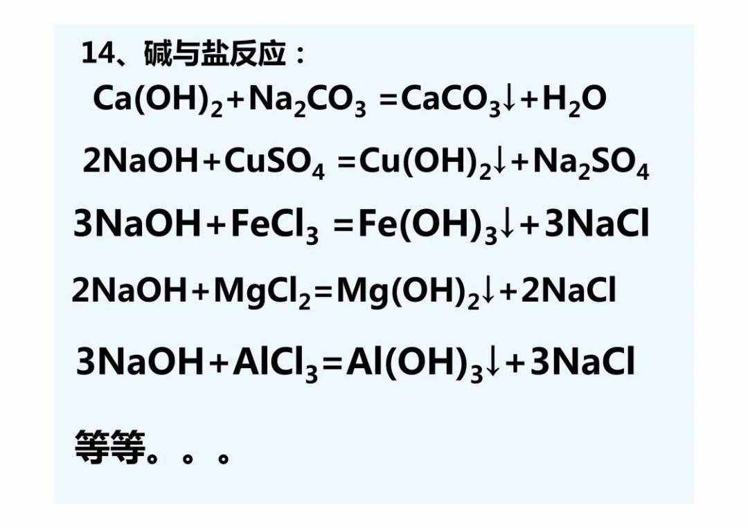 初中化学方程式大全