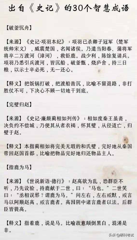 看史记学成语：出自《史记》的30个智慧成语，让你不再胸无点墨