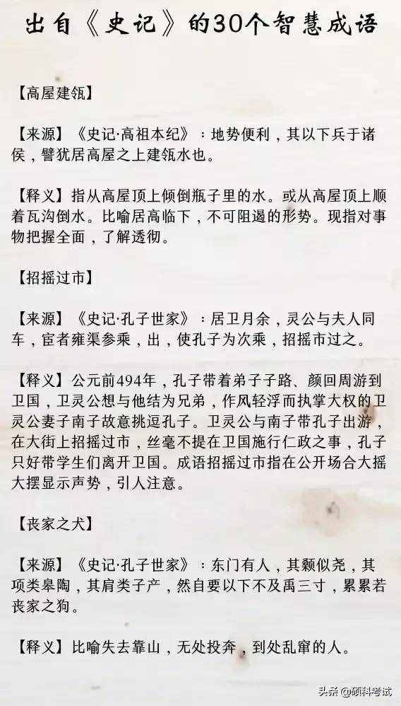 看史记学成语：出自《史记》的30个智慧成语，让你不再胸无点墨