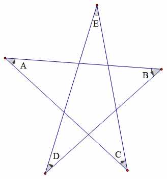 五角星的五个角之和是多少？