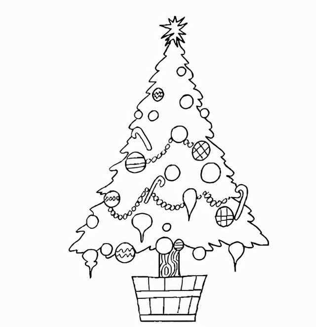 儿童简笔画，可爱圣诞树