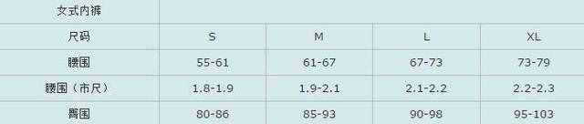 衣服尺码对照表参考手册