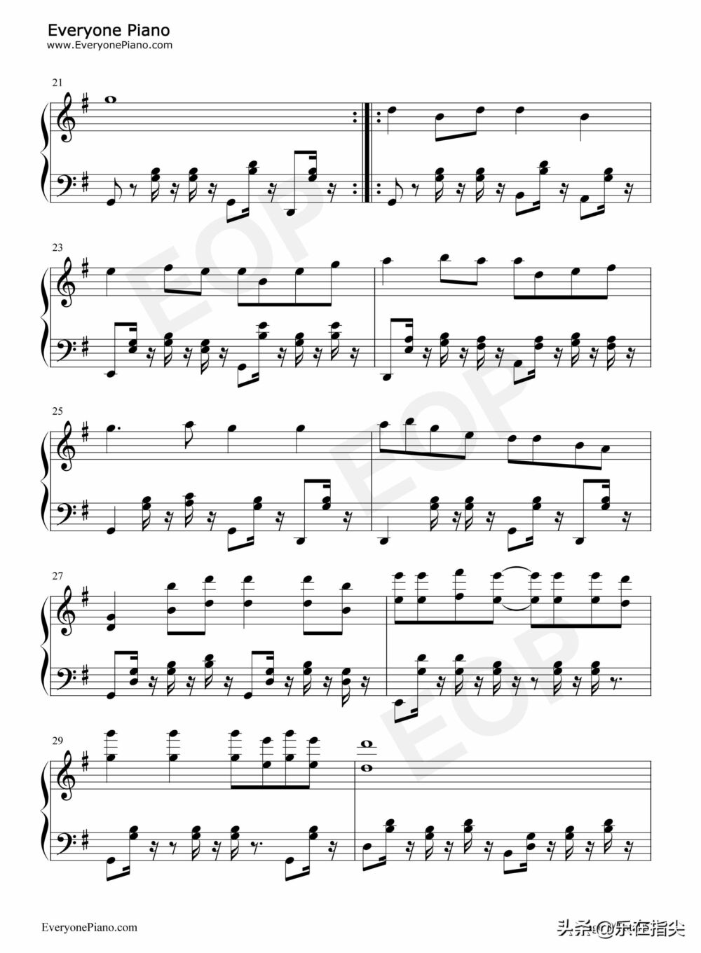 童年-罗大佑-简谱五线谱钢琴谱电子琴谱