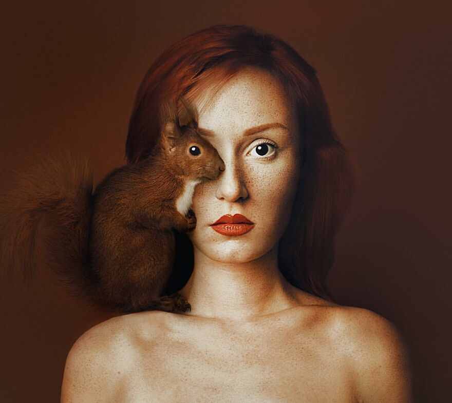她与动物共用同一个眼睛，画面却毫无违和感