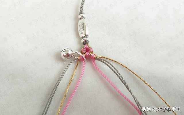 用简单的材料制作美美的桃花脚链，红绳编织，手工diy