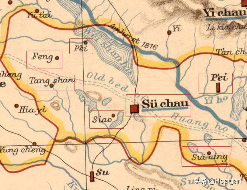 1655起，9张西方古地图中的徐州、砀山、萧县、睢宁、邳、沛、丰