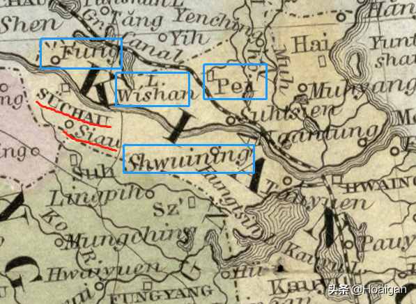 1655起，9张西方古地图中的徐州、砀山、萧县、睢宁、邳、沛、丰