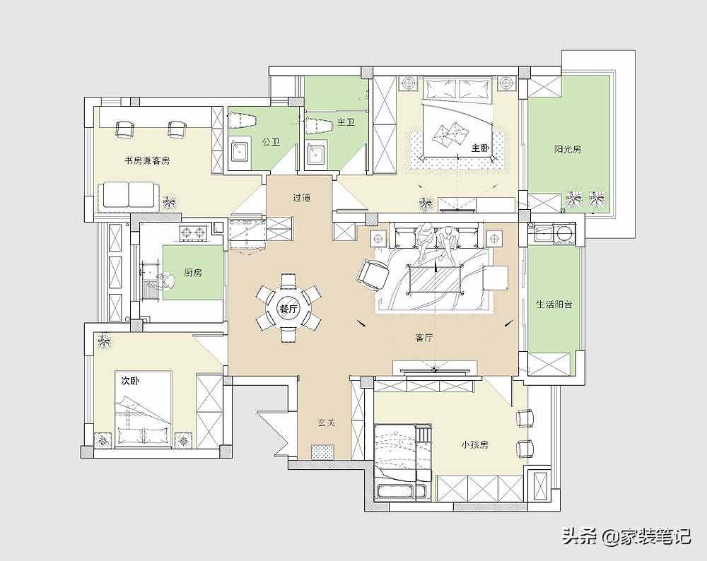 杭州夫妻的新家太治愈了，用米黄色打造一个温馨的氛围，实用美观