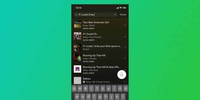 跟随Apple Music步伐 Spotify推出允许用户通过歌词搜索歌曲的新功能