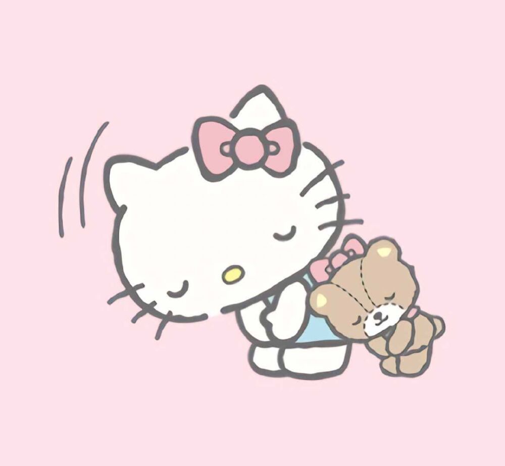 凯蒂猫和小泰迪熊卡通头像 |粉色少女心表情包