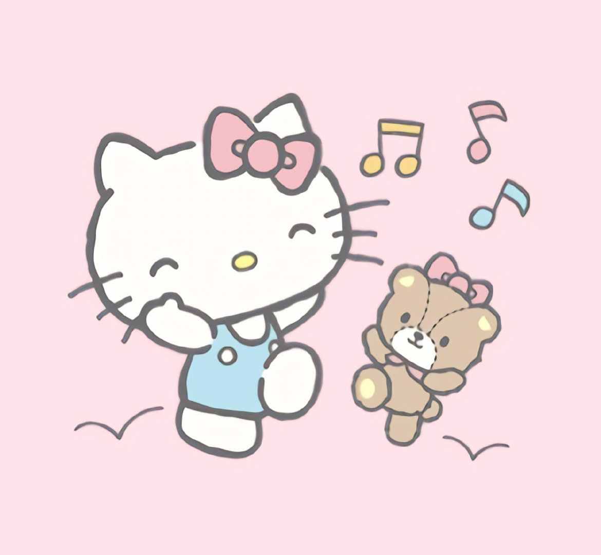 凯蒂猫和小泰迪熊卡通头像 |粉色少女心表情包