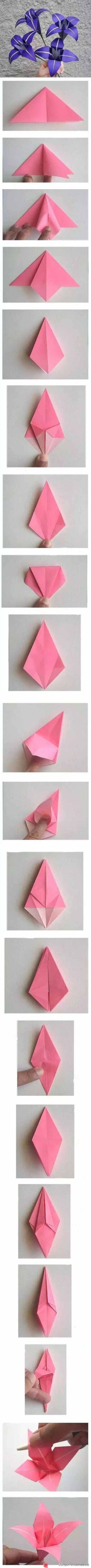 纸艺｜3款简单折纸花教程