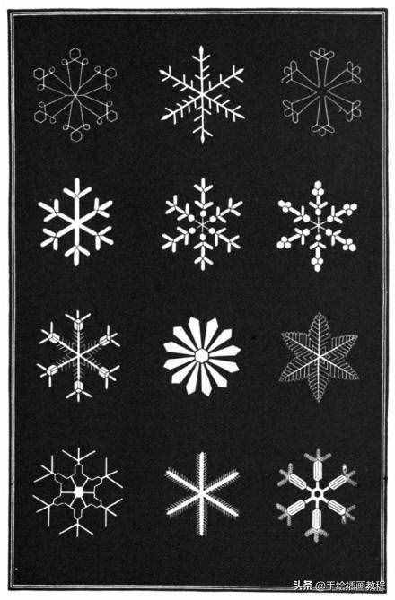 《Snowflakes》中各种雪花的画法，码了