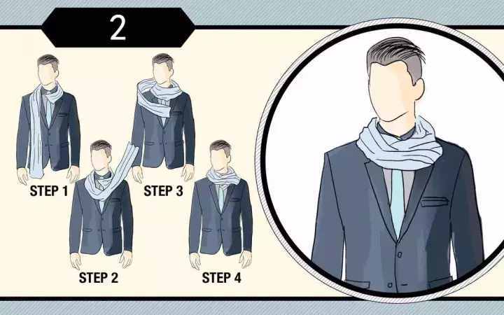 4种简单易学的男士围巾打法