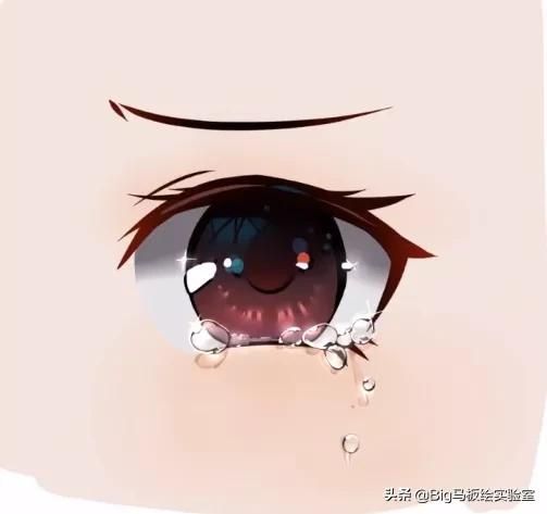 零基础自学插画：眼睛的画法，二次元可爱的委屈哭泣表情