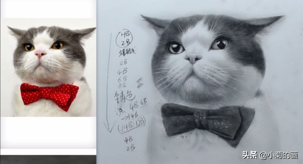 素描教程：3分钟教你如何用辅助线，轻松画出好看的小猫咪