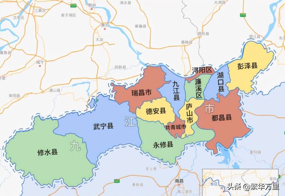 江西省的区划调整，11个地级市之一，九江市为何有13个区县？