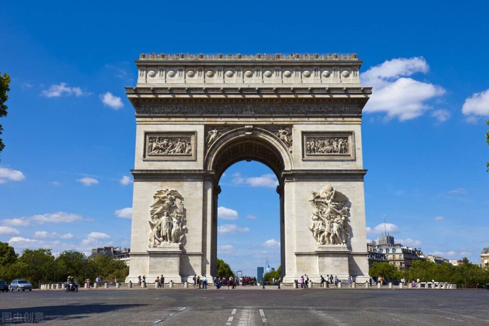 巴黎著名景点：凯旋门、埃菲尔铁塔、卢浮宫、巴黎圣母院