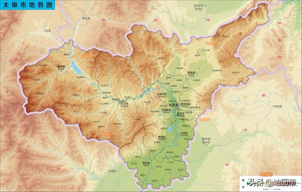 12张地形图，快速了解山西省各市