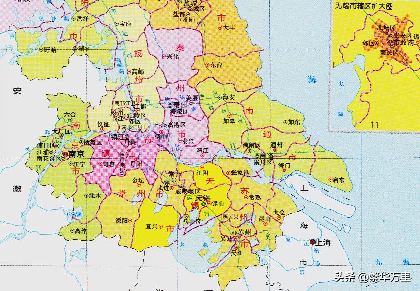 江苏省的区划调整，13个地级市之一，无锡市为何有7个区县？