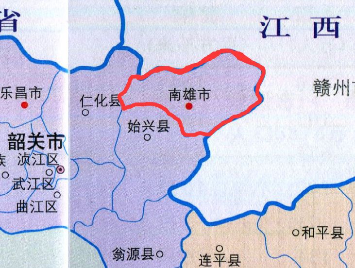 广东一个49万人口小县，被江西省三面包围