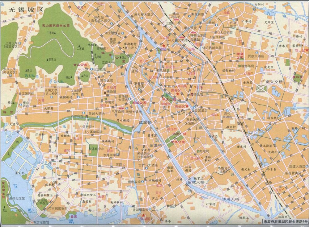 无锡地图 无锡快速内环 无锡市环线地图 2008年版本