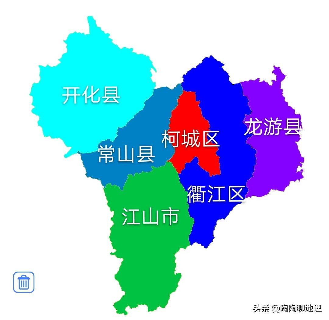 衢州市2区3县1市，建成区面积排名，最大是柯城区，最小是开化县