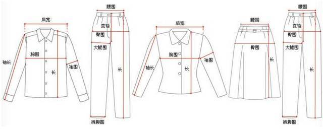 衣服尺码对照表参考手册