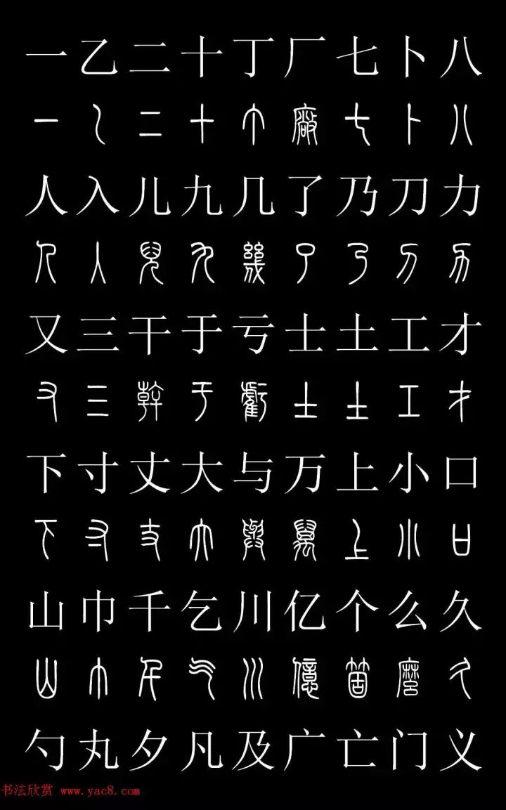 不认识篆书，就看篆体对照表