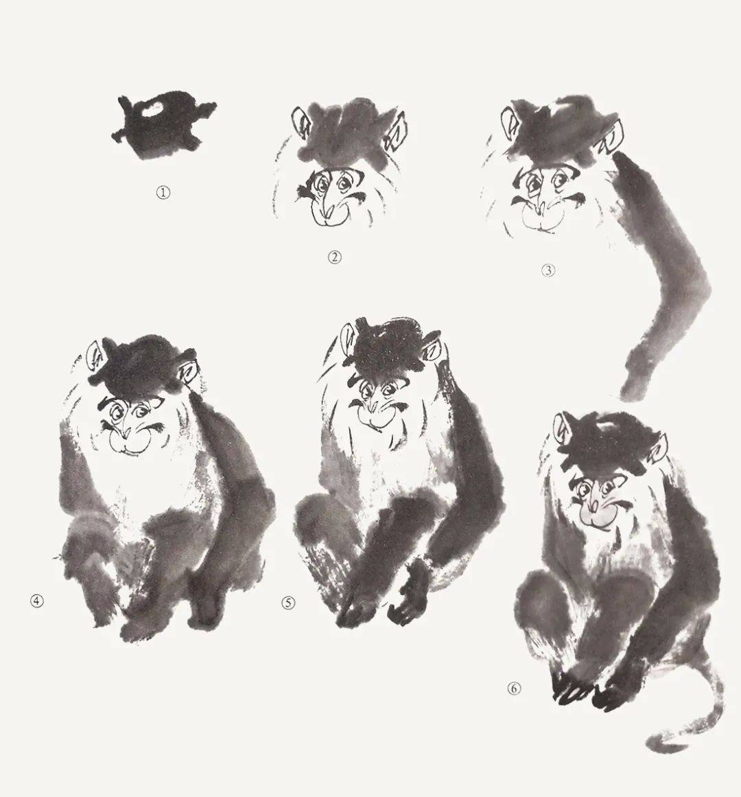 书画课堂｜猴子的画法