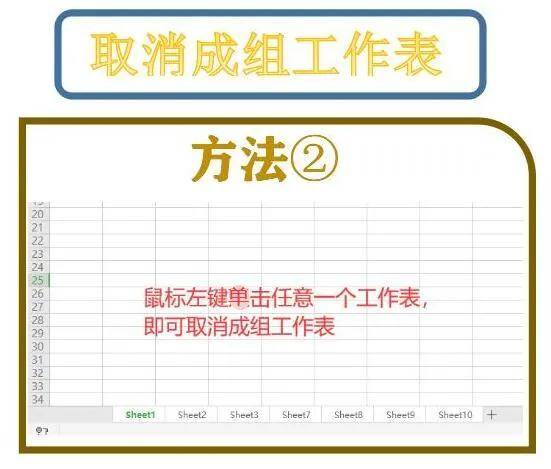 「wps表格」取消成组工作表