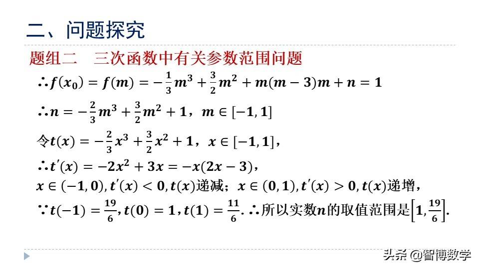 二轮复习专题：三次函数的图象和性质